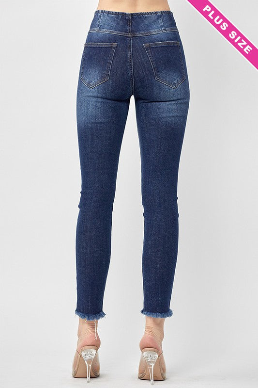 Reyna Dark Wash Plus Skinny Jeans - Catching Fireflies Boutique