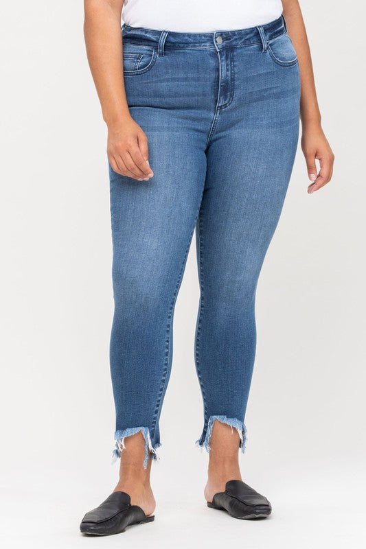 Sally Plus Cello Cut-Out Fray Hem Jeans - Catching Fireflies Boutique