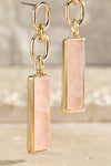 Double Link Chain With Natural Stone Earrings - Catching Fireflies Boutique