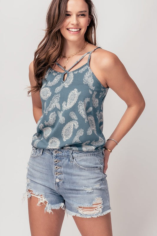 Crossing Bridges Teal Paisley Cami Top - Catching Fireflies Boutique