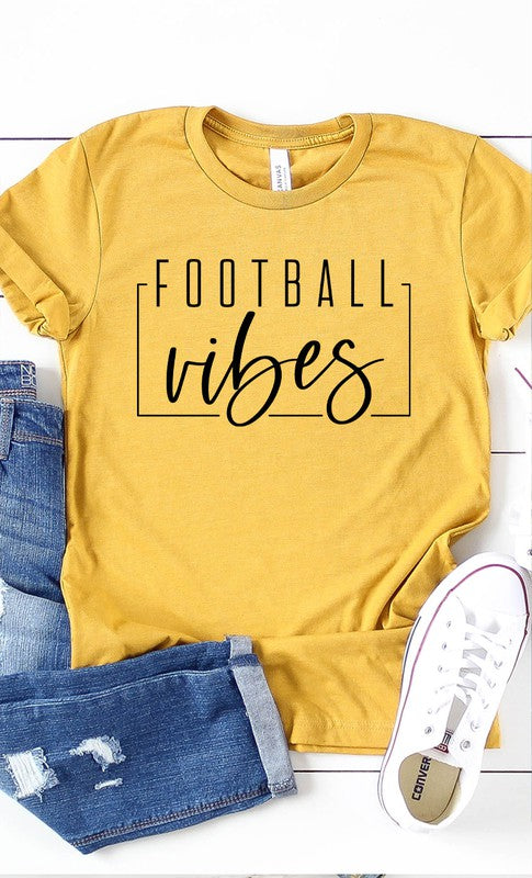 Football Vibes Heather Mustard Graphic Tee - Catching Fireflies Boutique